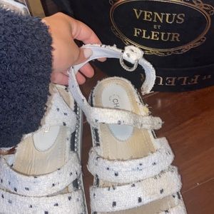 CHANEL DAD TWEED SANDALS 💗
